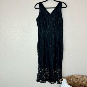 Enfocus Studio Black Floral Lace Dress